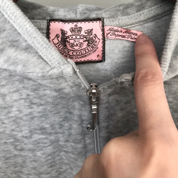 Y2K Juicy Couture track embroidery velour hoodie jacket sweatshirt - Picture 4 of 7